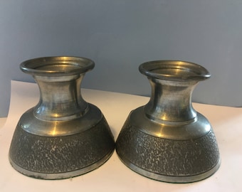 Norwegian Tinn pewter candlesticks