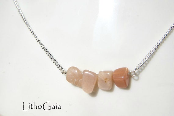 Moonstone Bar Necklace on 925 Silver Chain, Moonstone Jewelry, Minimalist, Crystal Necklaces, Gift for Her, Moonstone Gemstone, Zodiac
