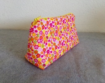 Cosmetic Bag - Red Flowered