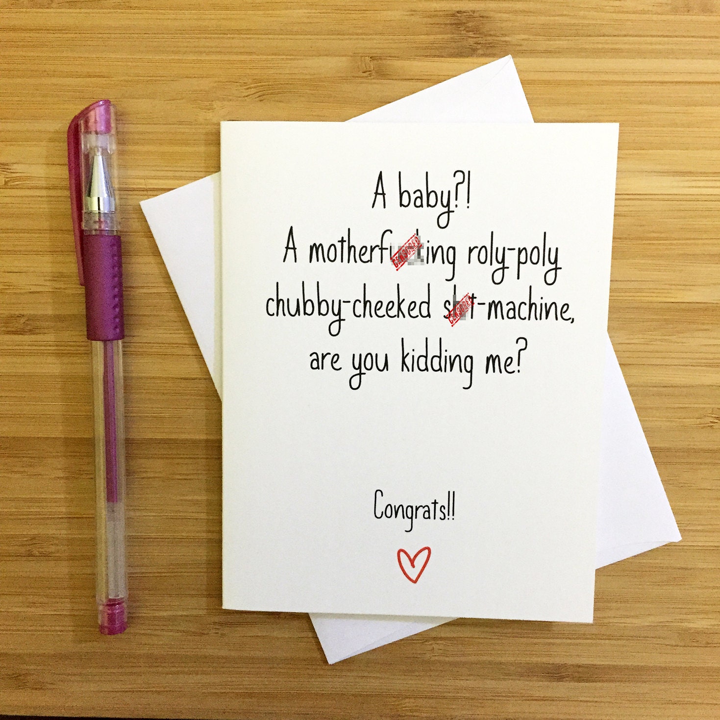 Baby Shower Funny Baby Card Expecting Card Pregnancy Card