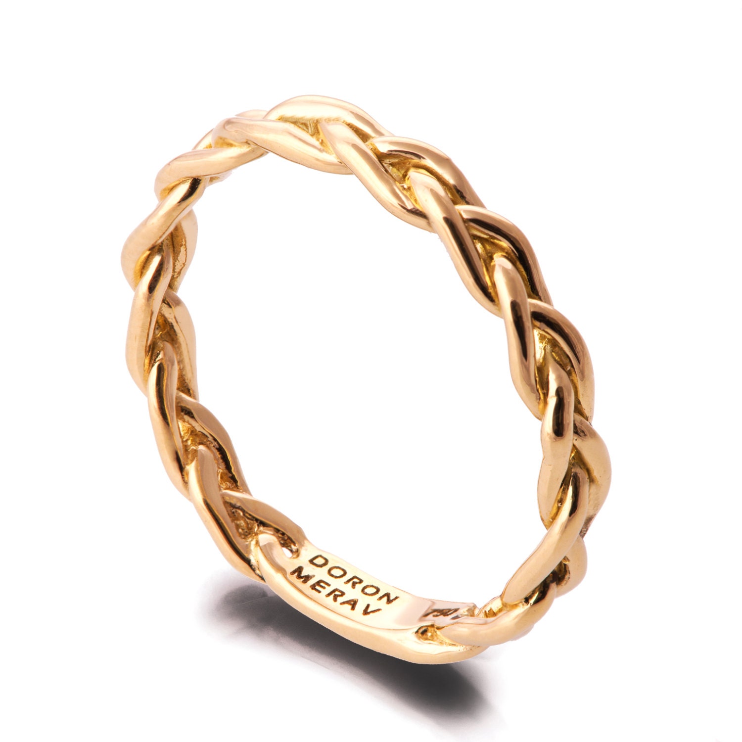 Braided Ring 18k Gold Stackable Ring Wedding Band 18k 9843