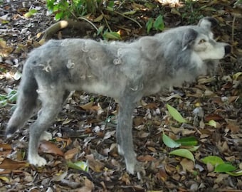 Made to order needle felted Wolf, Custom needle felted Animal Sculpture