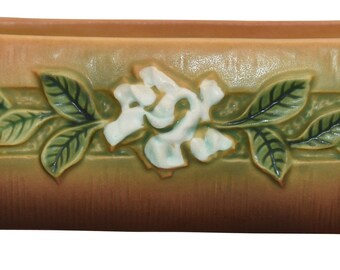 Roseville Pottery Gardenia Tan Window Box 658-8