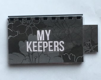 Handmade Black 'My Keepers' Blank Recipe book for Personal Recipes