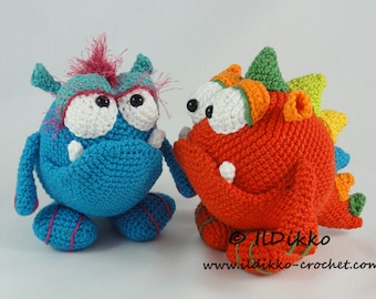Amigurumi Crochet Pattern - Monty and Myrtle the Monsters
