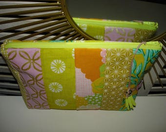 Adorable patchwork quilt 25 x 17 cm, made pouch