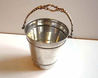 Solid 800 Silver Ice Bucket.