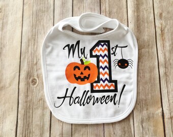 my first halloween baby bib 1st halloween bib babys first halloween happy halloween