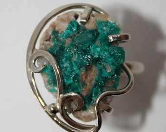 Dioptase Ring, Ashirite ring, 10 size, FREE SHIPPING
