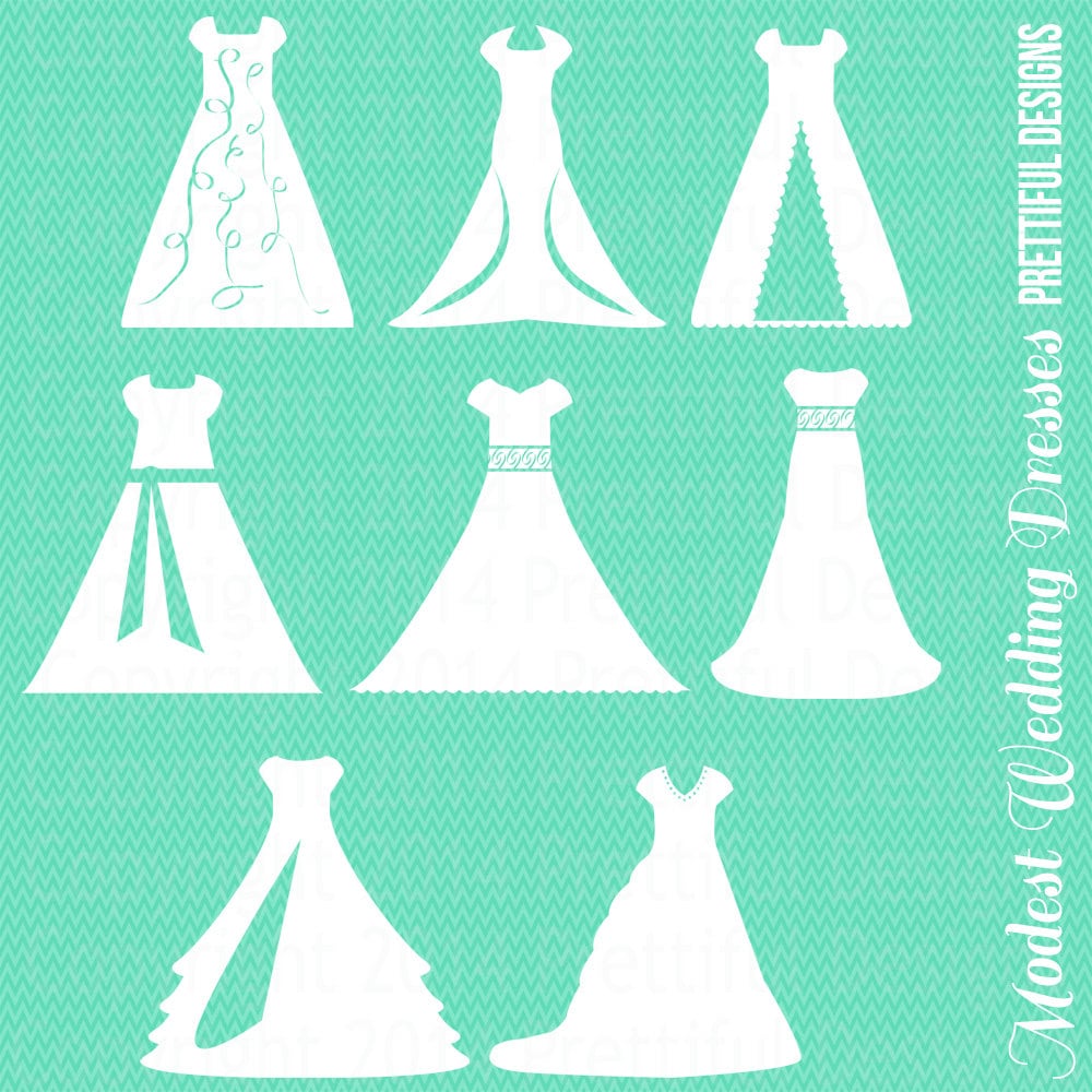 Modest Wedding Dress Clipart Temple LDS Mormon Clip Art png