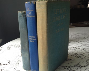 Vintage Books Old Books Green Books Blue Books Decorative Books Stack of Old Books Stacking Books Display Books Hardback Books