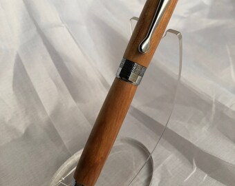 Chrome Rollerball Pen in Flamed Birch