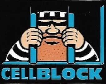 Cellblock Vinyl Sticker, Skateboarding, Vintage Skateboard Sticker, 1990s