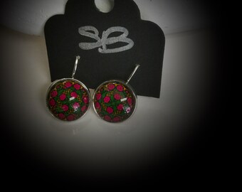 Drop earrings with flowers