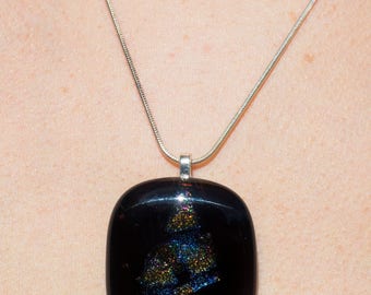 rainbow dichroic glass pendant