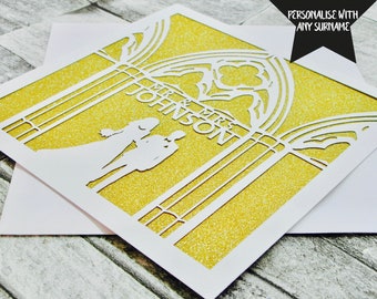 Personalised Wedding Card, Mr And Mrs, Wedding Card, Congratulations On Your Wedding Day, Wedding Card Lasercut, Wedding Day Card, Wedding