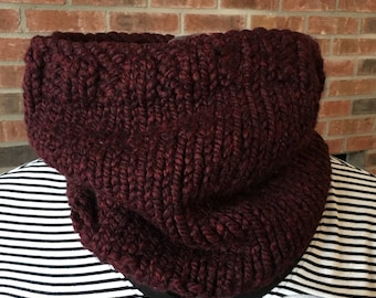 Warm Cozy Burgundy Cowl
