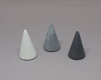 Concrete ring cones - set of 3 / cement ring holder / minimalist ring holder / jewellery display