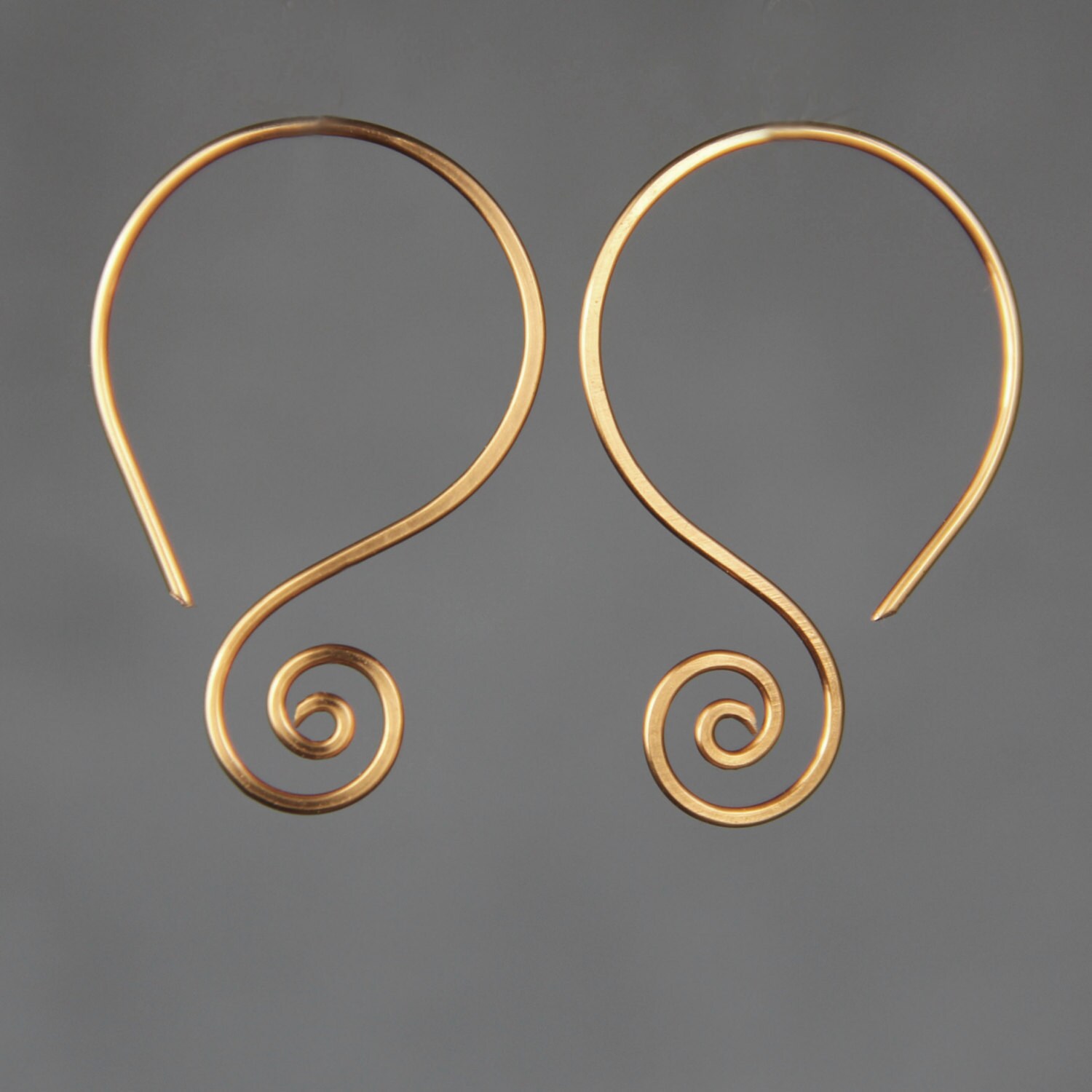 Scroll shell hoop Rococo earrings handmade US freeshipping