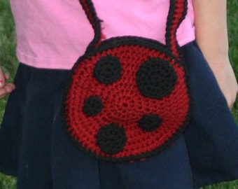 Crochet Ladybug Purse Bag Tote