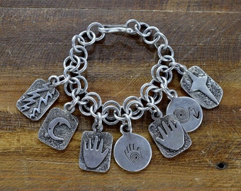 Vintage Sterling Silver Charm Bracelet