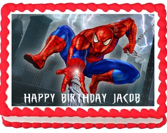SPIDERMAN edible cake topper party Image decoration