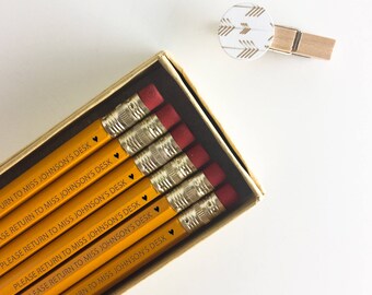 Teacher Pencils, Teacher Gift, Personalized Pencils, School Supplies, Engraved Pencils, Back to School, Desk Accessories, Teacher