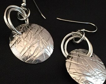 Sterling Silver Disc Earrings