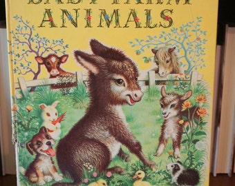 Vintage Baby Farm Animals - A Big Golden Book