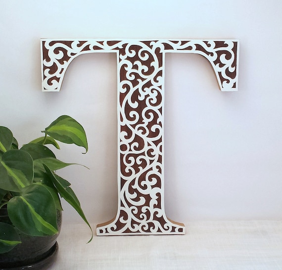 Letter T Wooden Initial Wall Letter Wood Letter Wall Decor