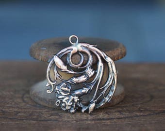 Vintage French Brass Stamping/Antique Style/Carnation/Art Nouveau/Flower/Floral/French Findings