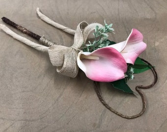 Bridesmaid calla lily rustic wand