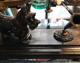 Antique Scottie Dog Pen holder/desk ornament