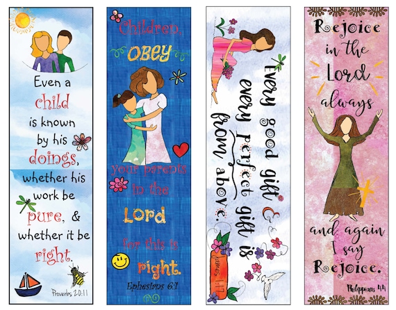 Bible Verse Bookmarks for Children DIY Full Color Print and