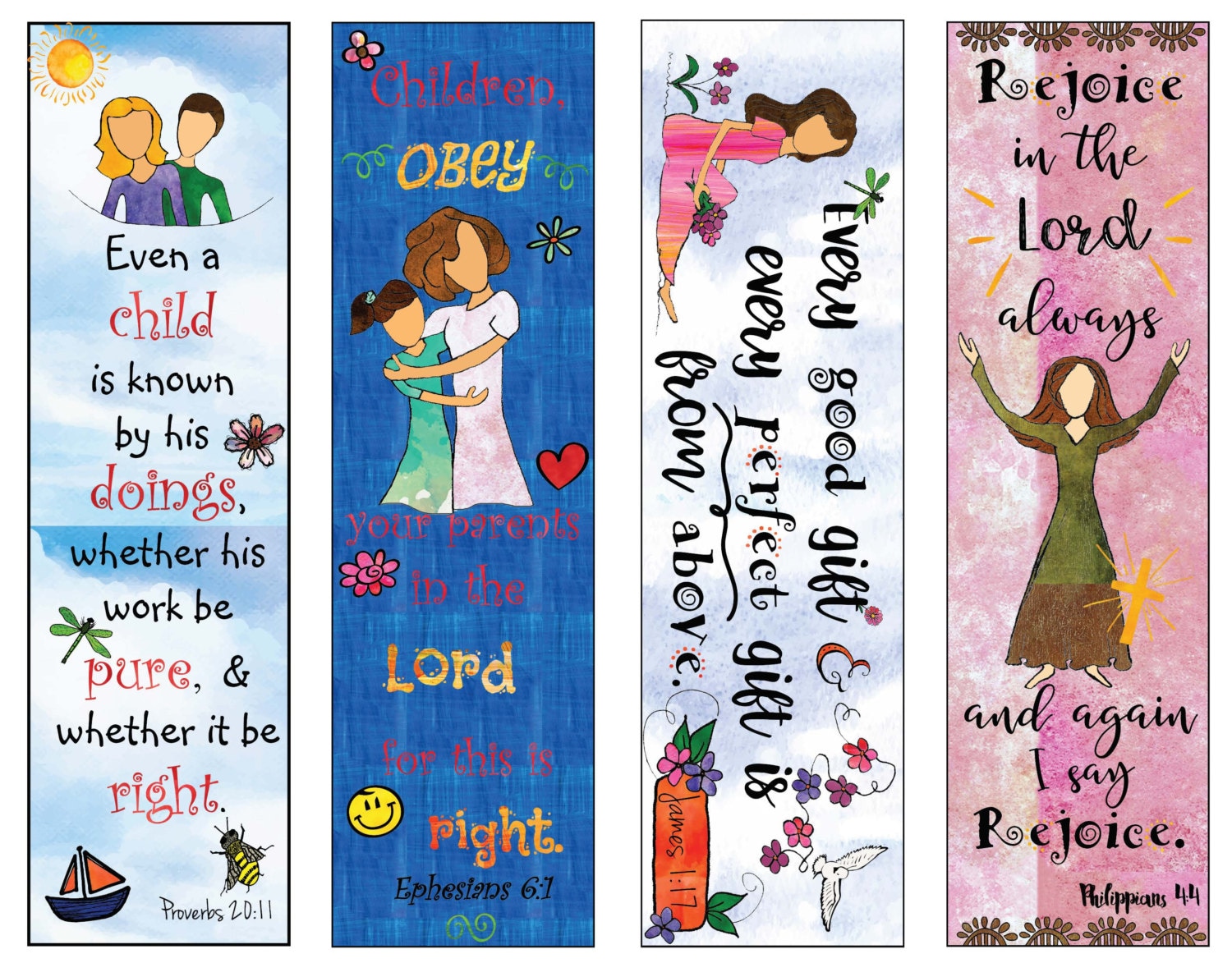 bible verse bookmarks for children diy full color print and