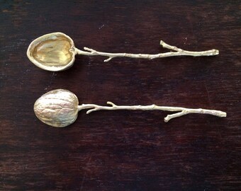 Decorative Walnut Condiment Spoons