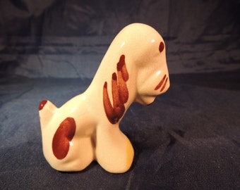 Vintage Brown and White China Dog Figurine