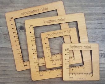 Gauge Swatch Measurement Ruler Square Tool for Knitting or Crochet