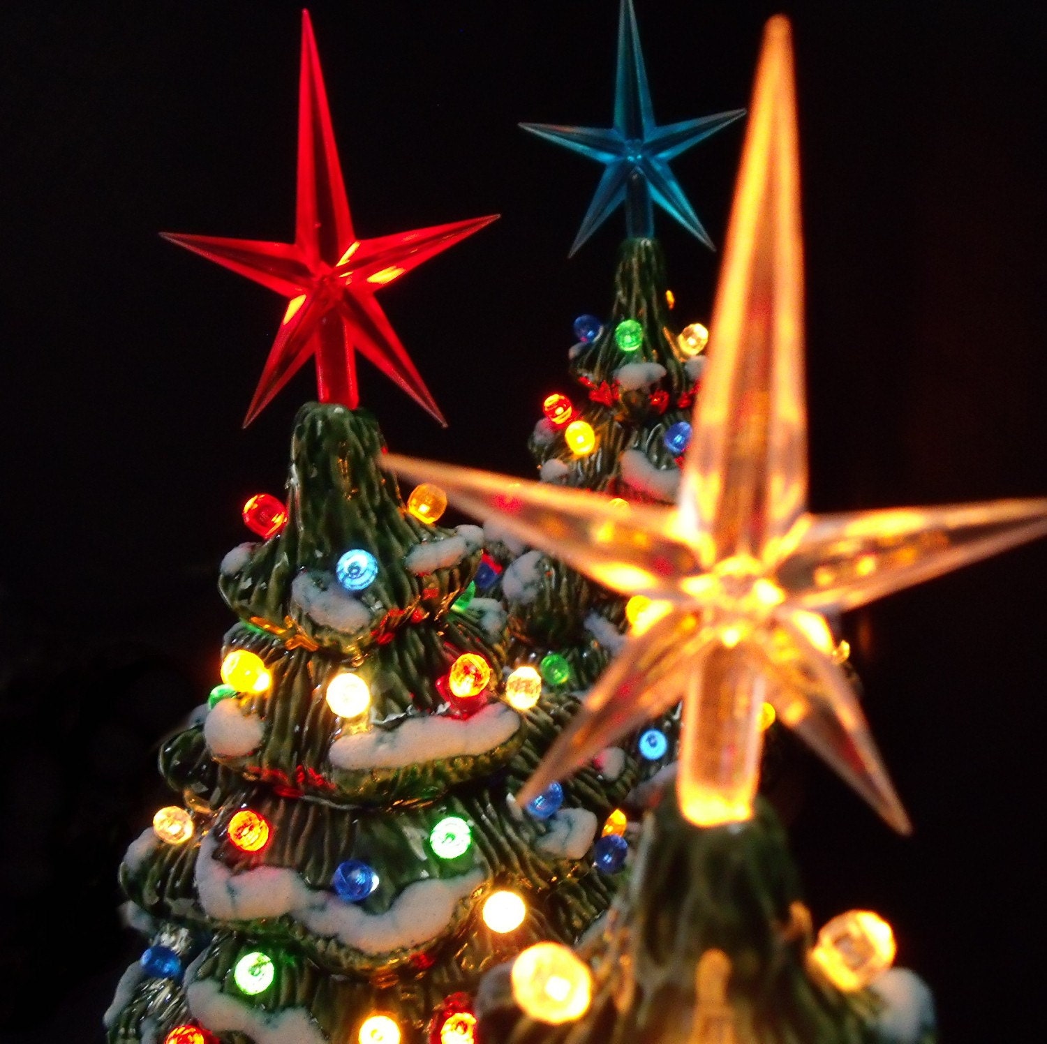 SALE Lighted Ceramic Christmas Tree Collection 7 inches tall