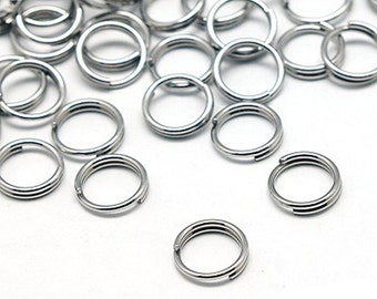 Split Rings, Stainless Steel, Bulk Jewelry Making Supplies, 250 to 1000, 4 Sizes 5mm, 6mm, 7mm, 8mm, 14mm