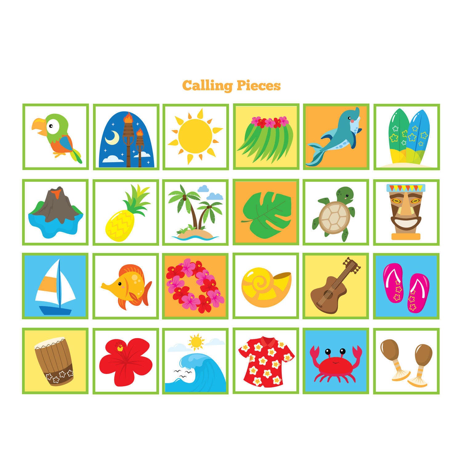 hawaiian bingo game kids printable bingo game bingo