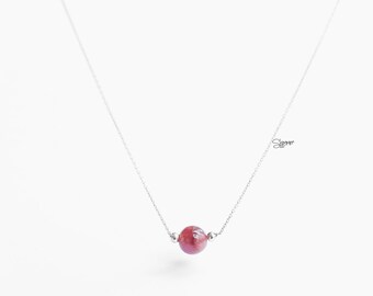 Sterling silver gemstone necklace, Tourmaline, made in VietNam
