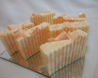 Fresh Cut Peaches SOAP LOAF - Peach Soap - Handmade Soap - Glycerin Fruity Soap - Olive Oil Guest Soap - Shea Butter Soap - Bulk Soap