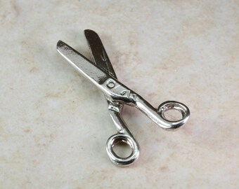 Scissors Charm Traditional Silver Charm