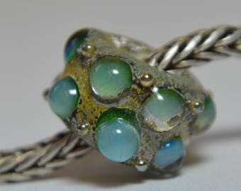 Unique Handmade Lampwork Glass European Charm Bead - SRA - Fits all charm bracelets - Silver Core Options