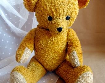 Antique Teddy Bear 1930s Dutch Arthur Van Gelden / Ginger / Orange /VERY RARE / Old Vintage