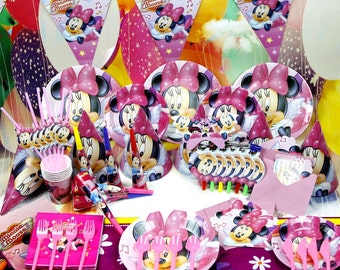 Minnie Mouse birthday party supplies tableware set