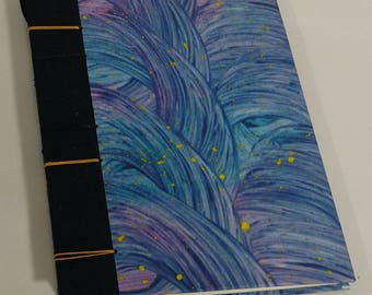 Blue & violet wave coptic bound journal
