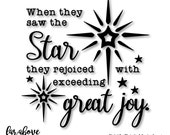 Download Items similar to Christmas Bible Verse Matthew 2:10 Star ...