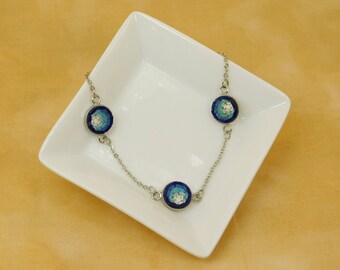 Micro mosaic bracelet - blue nuance